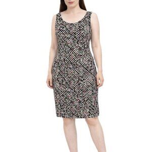 Talbots Dress Womens Size 8 Sleeveless Heavyweight Multicolor Stretch Lined Zip